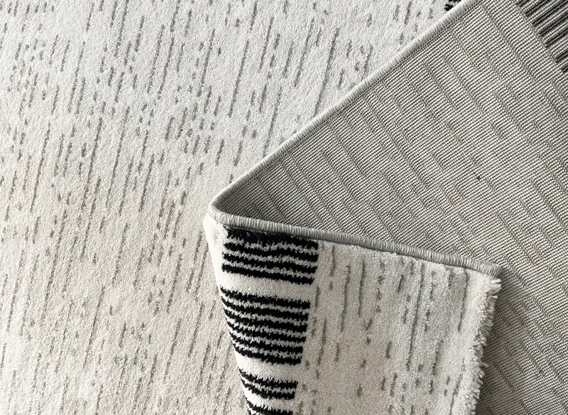 Tapis gris à motifs de bandes 160 x 230 cm TILLEUL