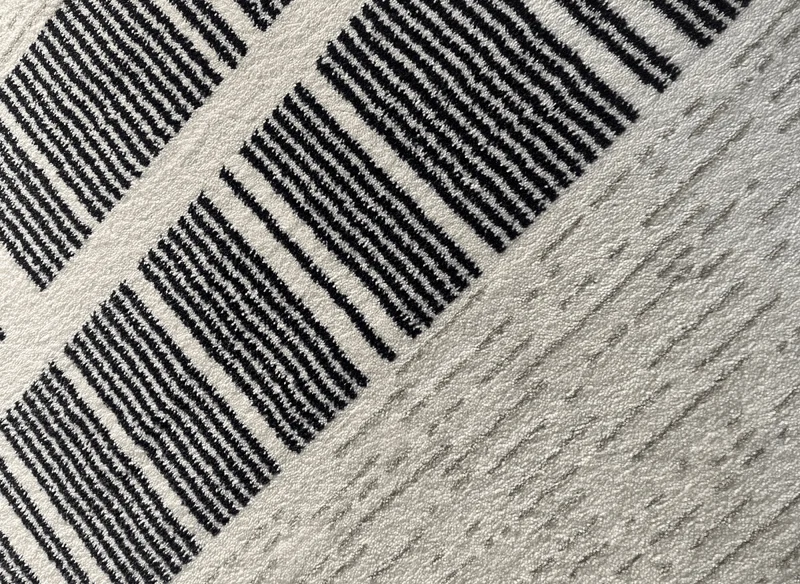 Tapis gris à motifs de bandes 200 x 290 cm TILLEUL