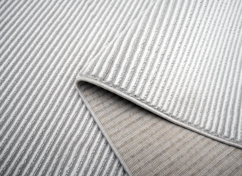 Tapis gris à rayures 160 x 230 cm CLEO