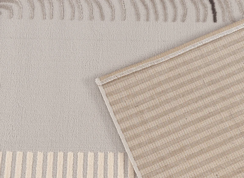 Tapis gris et beige à motifs 160 x 230 cm LYAH