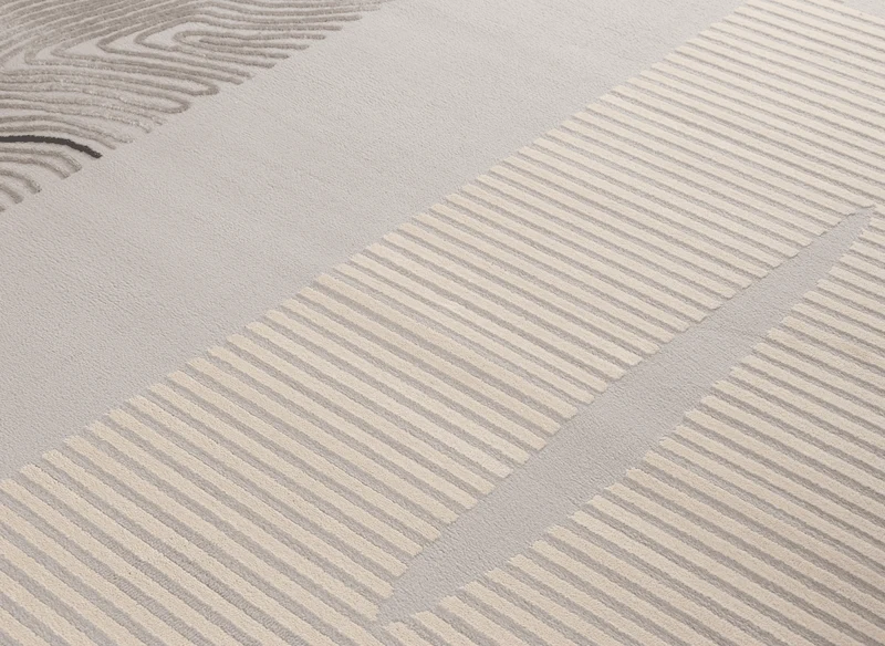 Tapis gris et beige à motifs 200 x 290 cm LYAH