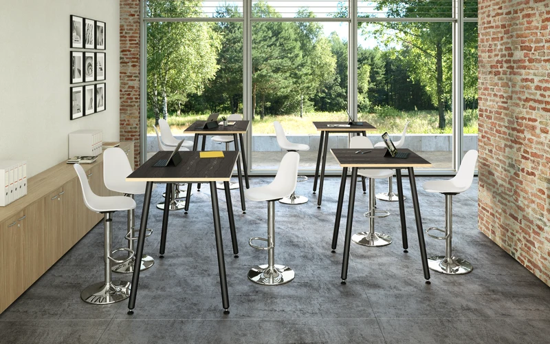 Table haute design industriel Nature Métal