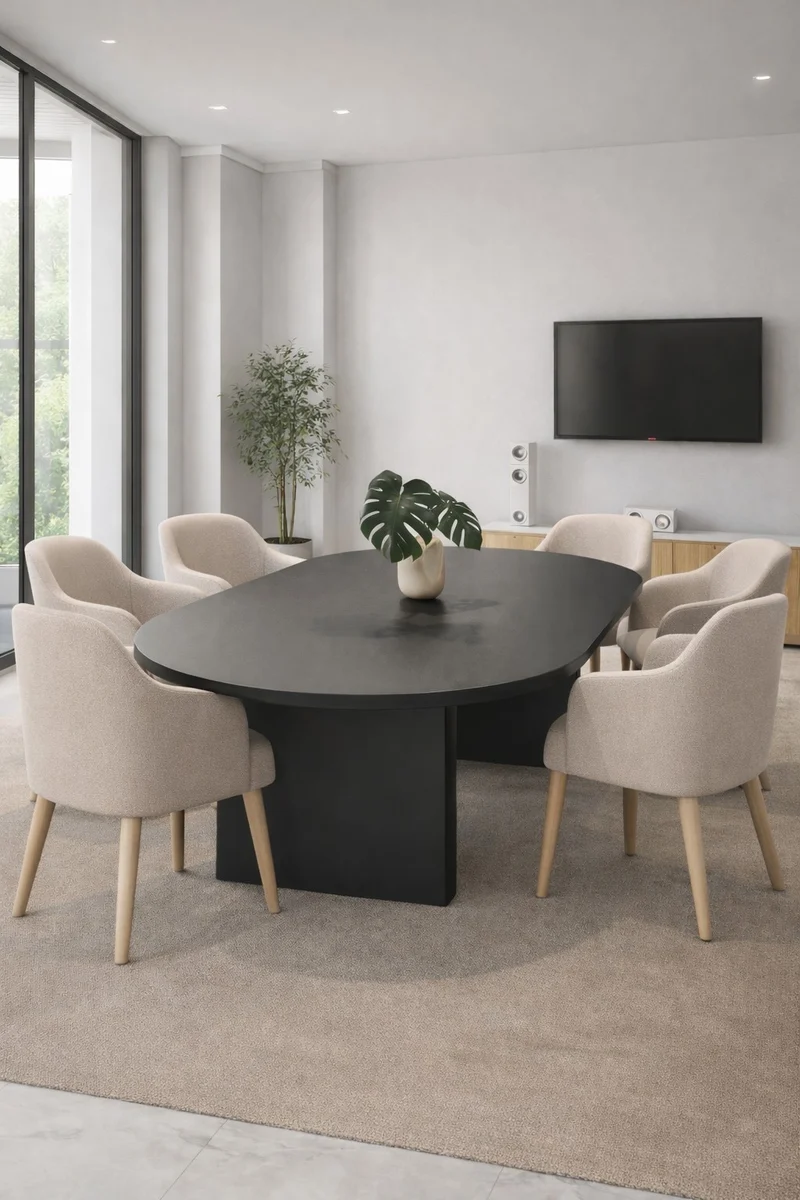 Table de réunion ovale Olympe 12 à 24 personnes