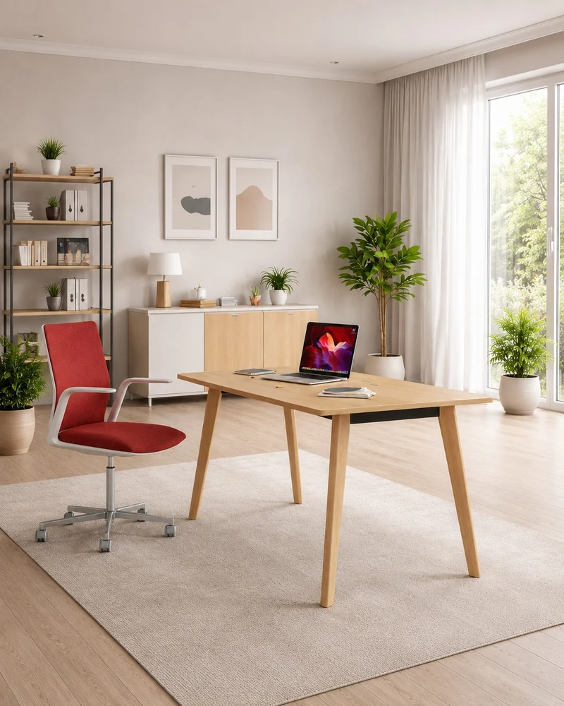 Bureau Droit Nature Wood style Scandinave