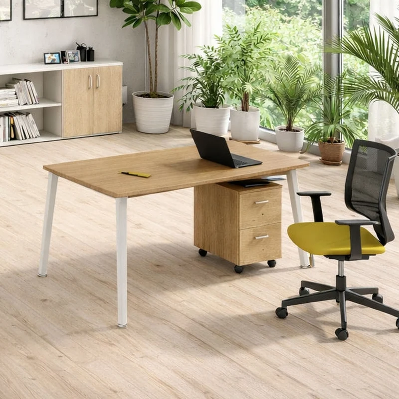Bureau Droit Nature Métal style Scandinave