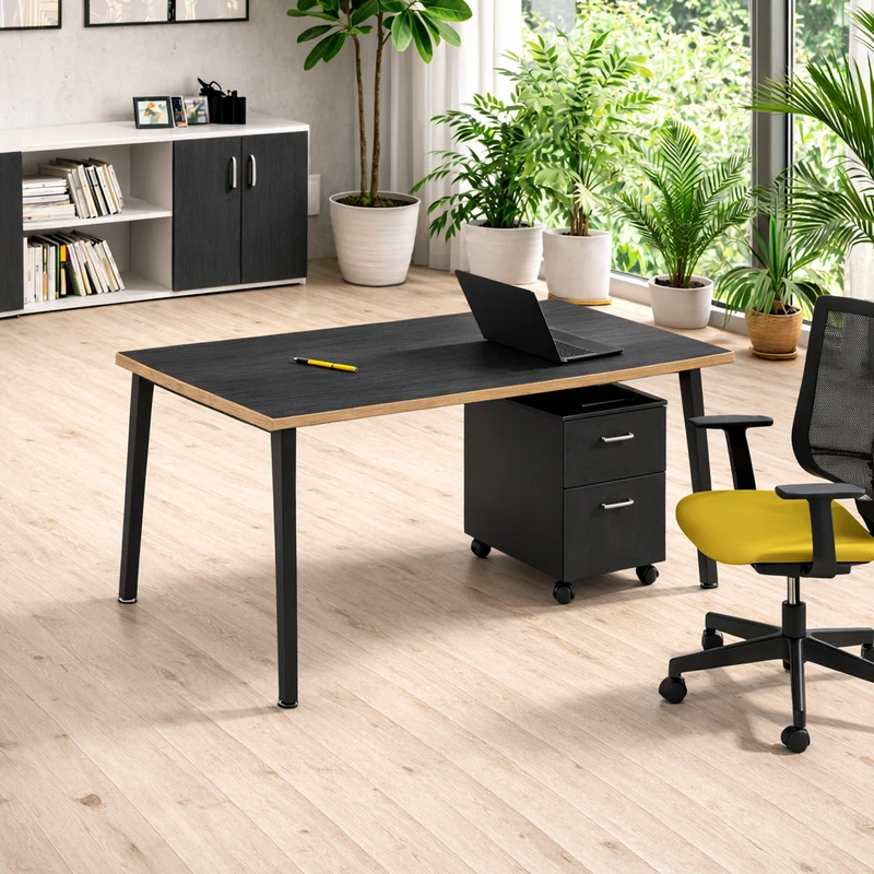 Bureau Droit Nature Métal style Scandinave