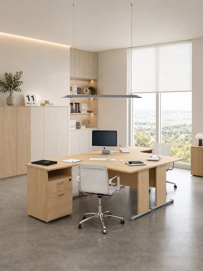 Solution de Bureau Compact Budget pieds L