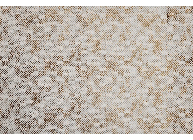 Tapis géométrique beige et marron 200 x 290 cm CARAMEL