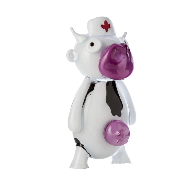 Murano Glass Sculpture NURSING COW by Wave Murano Glass
