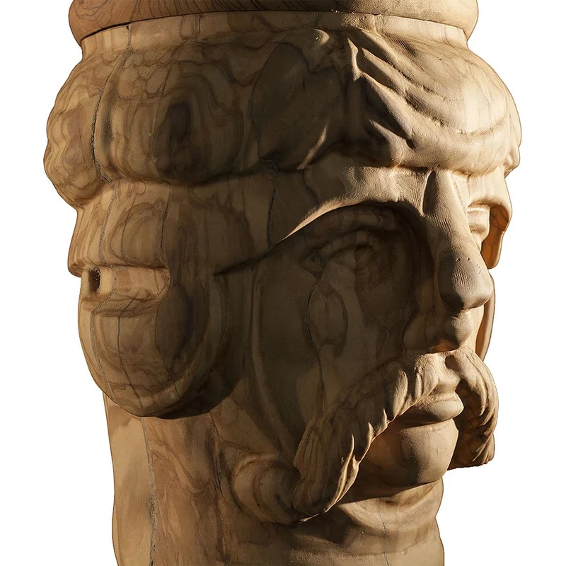 LED Suspension Lamp LA BEDDA & LU TURCU Olive Wood Sculpture by Paolo Gagliardi for Zag Design