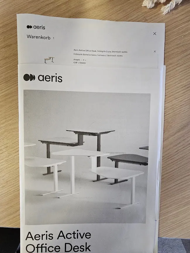 Aeris Active Office Desk mit 50% ab Ausstellung/Abholung