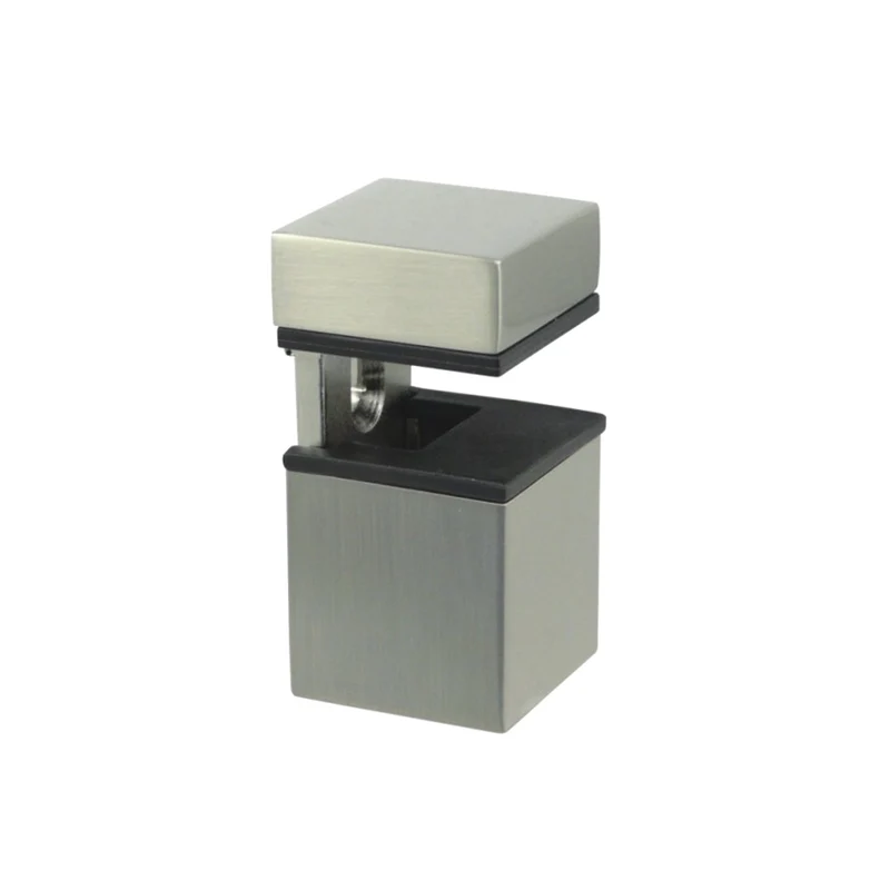 Support étagère verre et panneau rectangulaire - Acier brossé