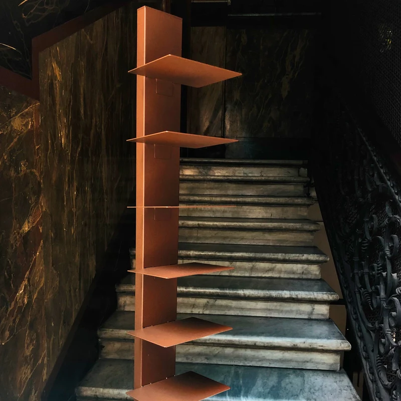 Bookcase SAPIENS CORTEN by Bruno Rainaldi for BBB Italia