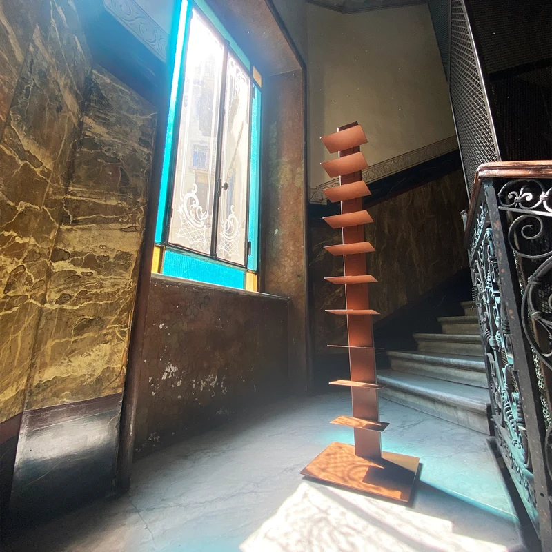 Bookcase SAPIENS CORTEN by Bruno Rainaldi for BBB Italia