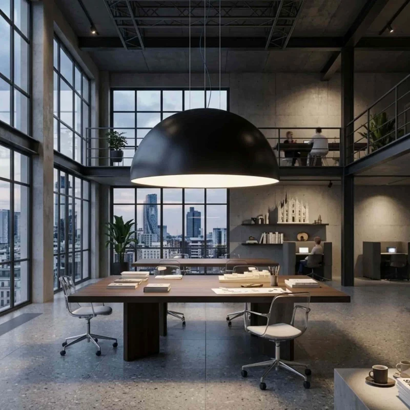 Suspension Lamp AVICO Medium Black by Charles Williams for FontanaArte
