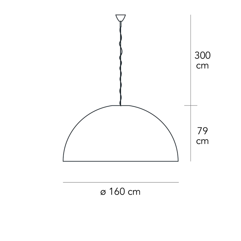 Suspension Lamp AVICO Medium Black by Charles Williams for FontanaArte
