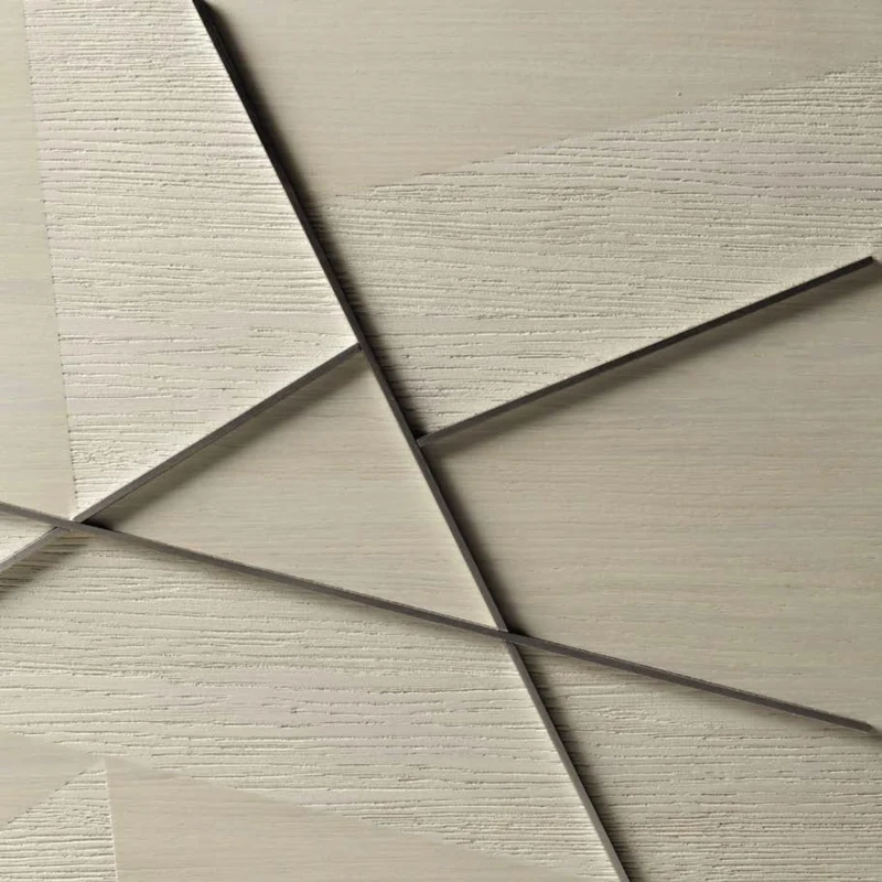 Grey Walnut Wood Sideboard MATERIA Geometria Doors by Dale Italia