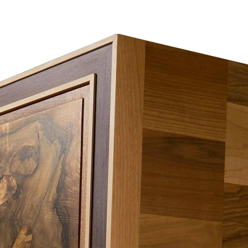 Walnut Wood Sideboard QUADRA Radica Doors by Dale Italia
