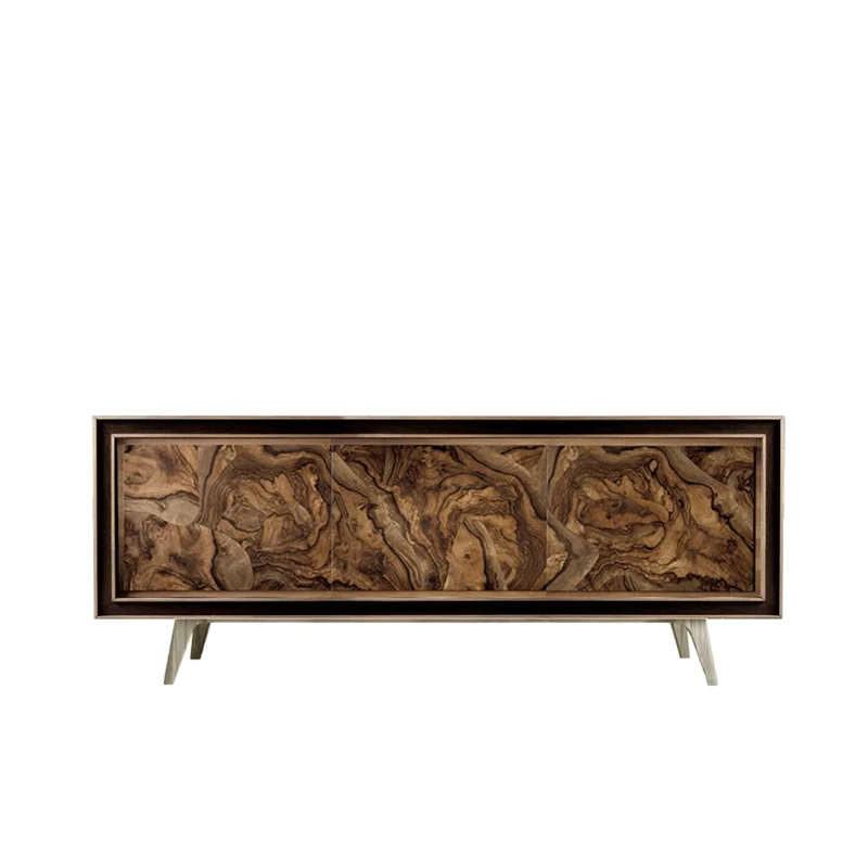 Walnut Wood Sideboard QUADRA Radica Doors by Dale Italia