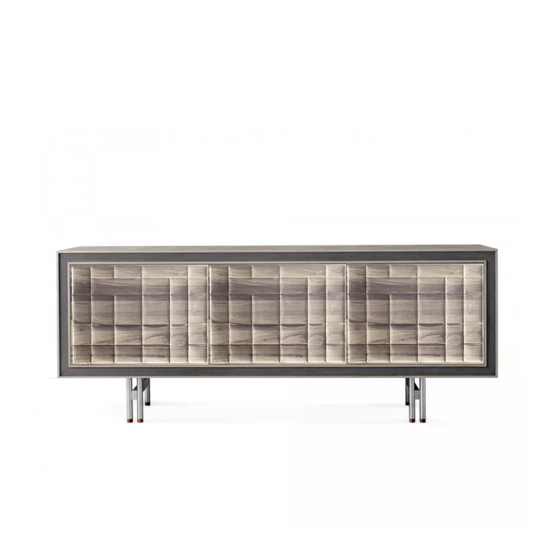 Walnut Wood Sideboard QUADRA Scacco Doors by Dale Italia