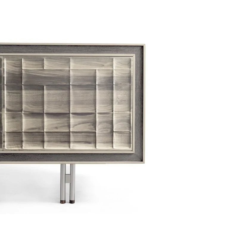 Walnut Wood Sideboard QUADRA Scacco Doors by Dale Italia