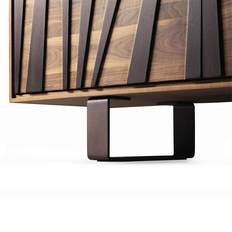 Walnut Wood Sideboard MATERIA Ventaglio Doors by Dale Italia