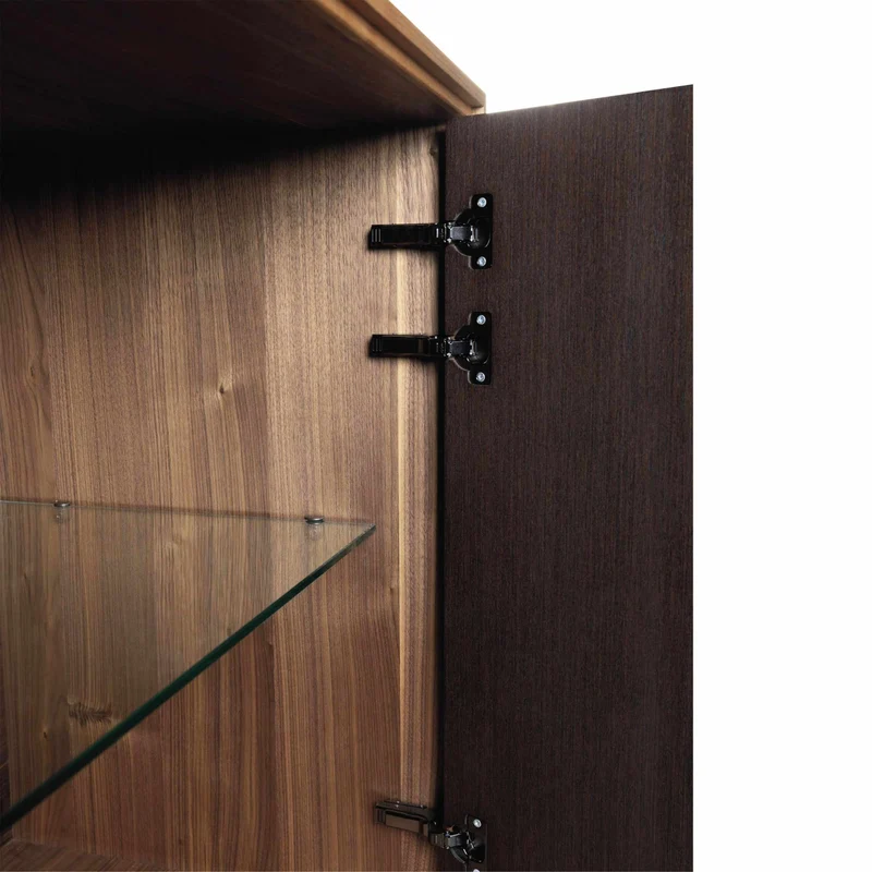 Walnut Wood Sideboard MATERIA Ventaglio Doors by Dale Italia