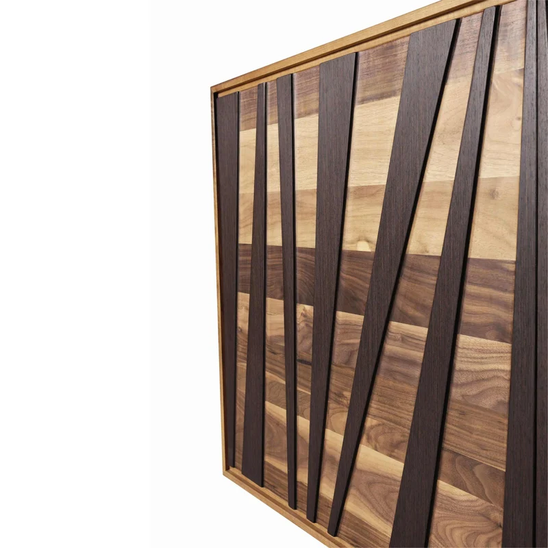 Walnut Wood Sideboard MATERIA Ventaglio Doors by Dale Italia