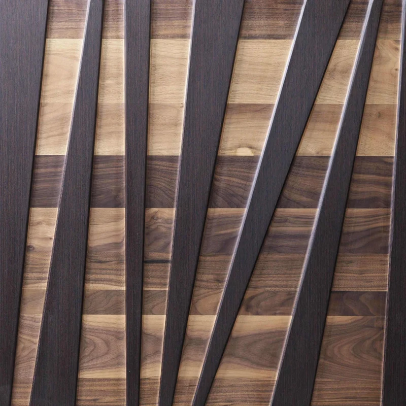 Walnut Wood Sideboard MATERIA Ventaglio Doors by Dale Italia