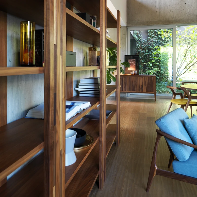 Walnut Wood Bookcase GRAVITA' by Dale Italia