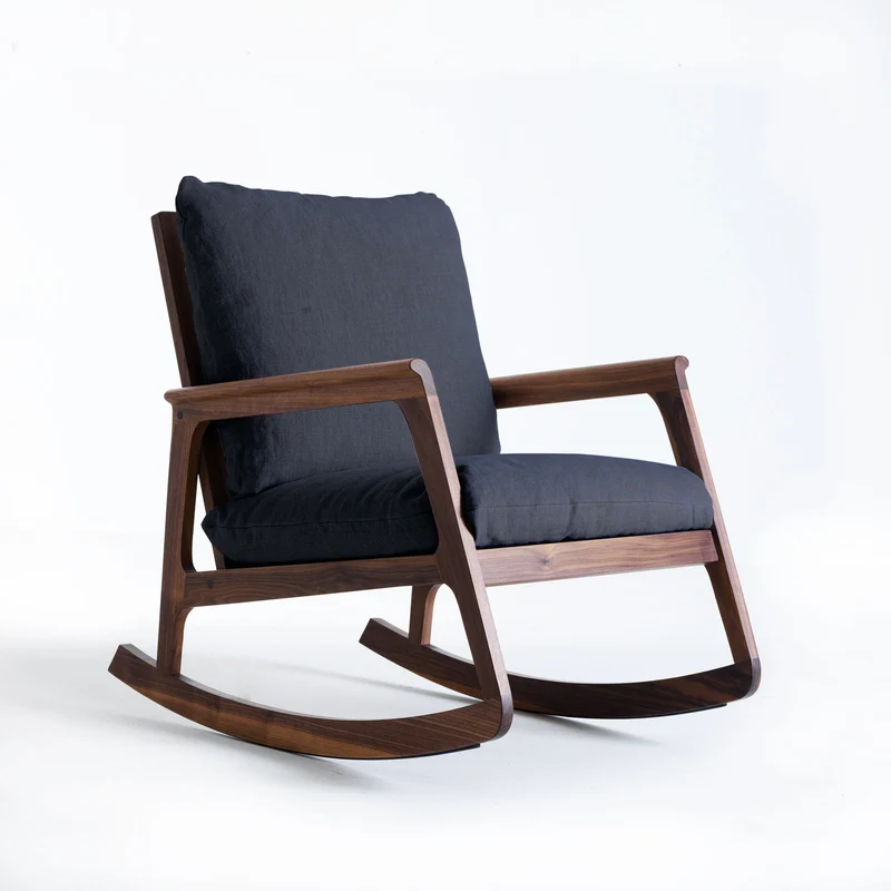 Walnut Wood Rocking Armchair MOMENTO by Dale Italia