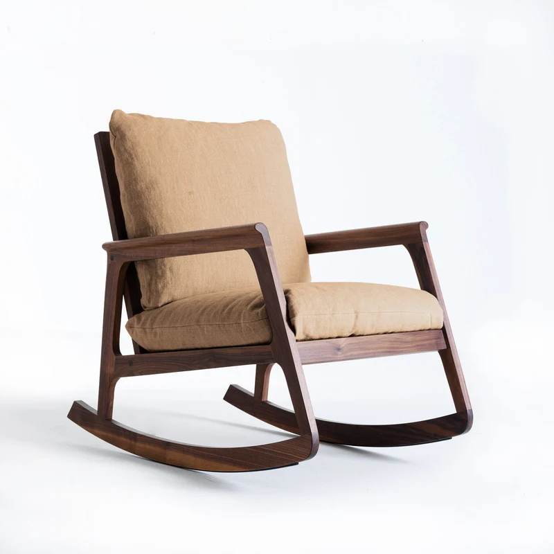 Walnut Wood Rocking Armchair MOMENTO by Dale Italia
