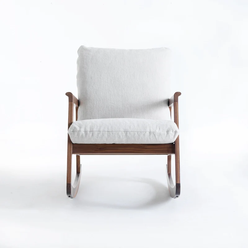 Walnut Wood Rocking Armchair MOMENTO by Dale Italia