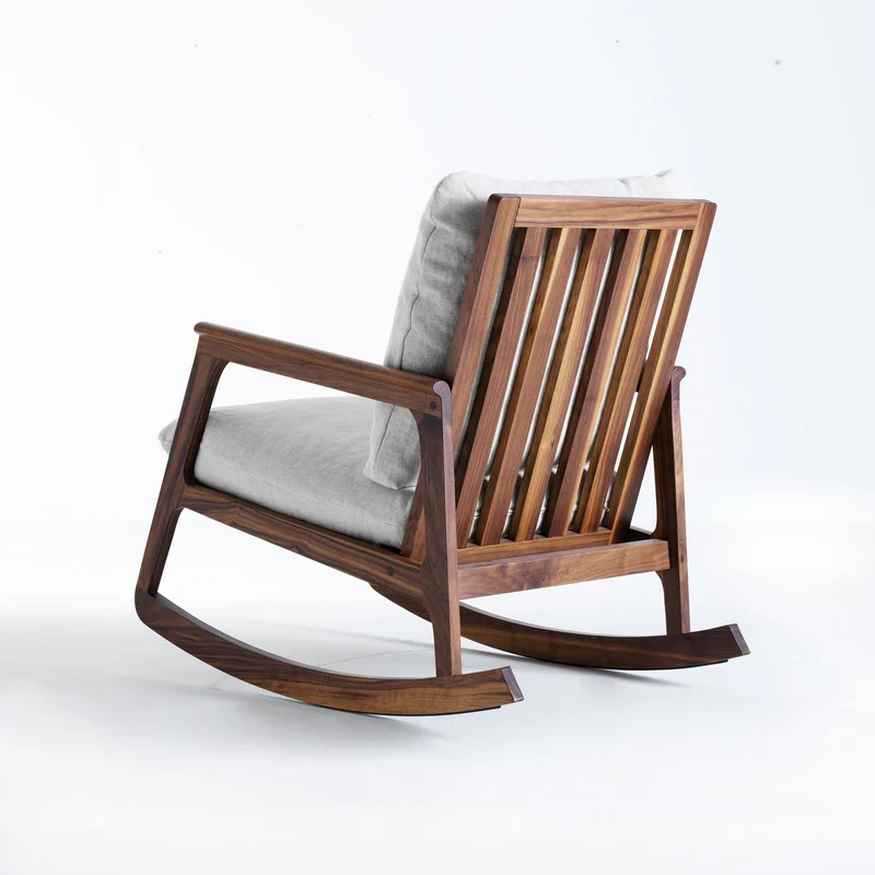 Walnut Wood Rocking Armchair MOMENTO by Dale Italia