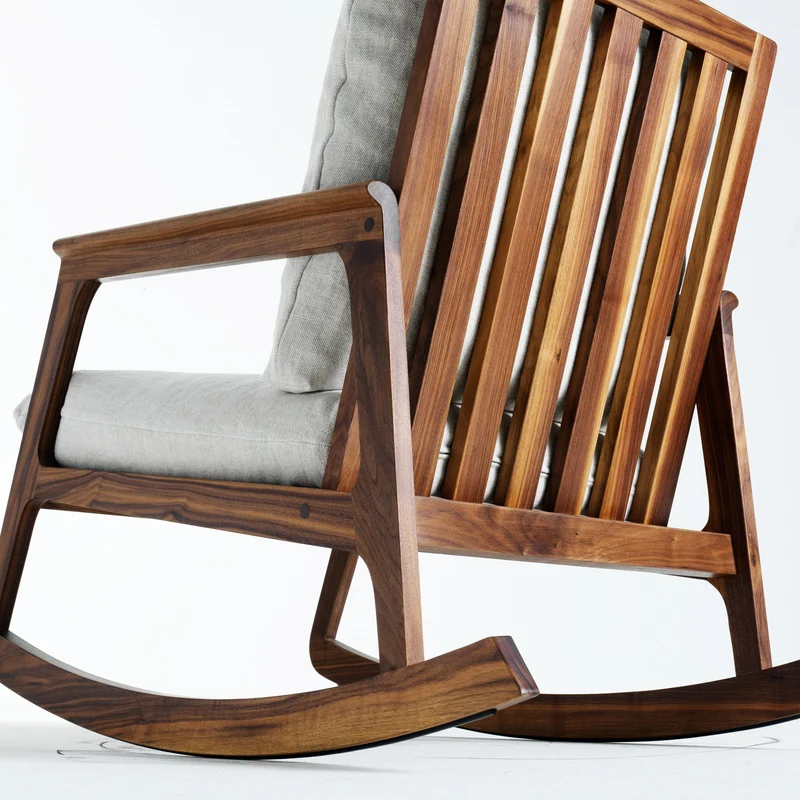 Walnut Wood Rocking Armchair MOMENTO by Dale Italia