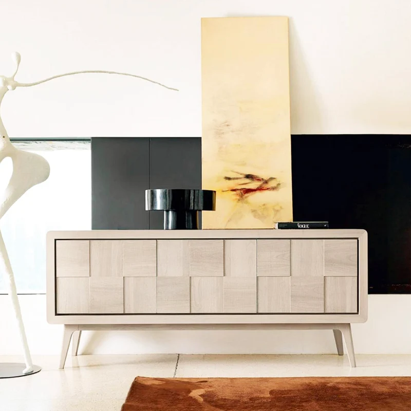 Walnut Wood Sideboard ARTES Concreta Doors by Dale Italia