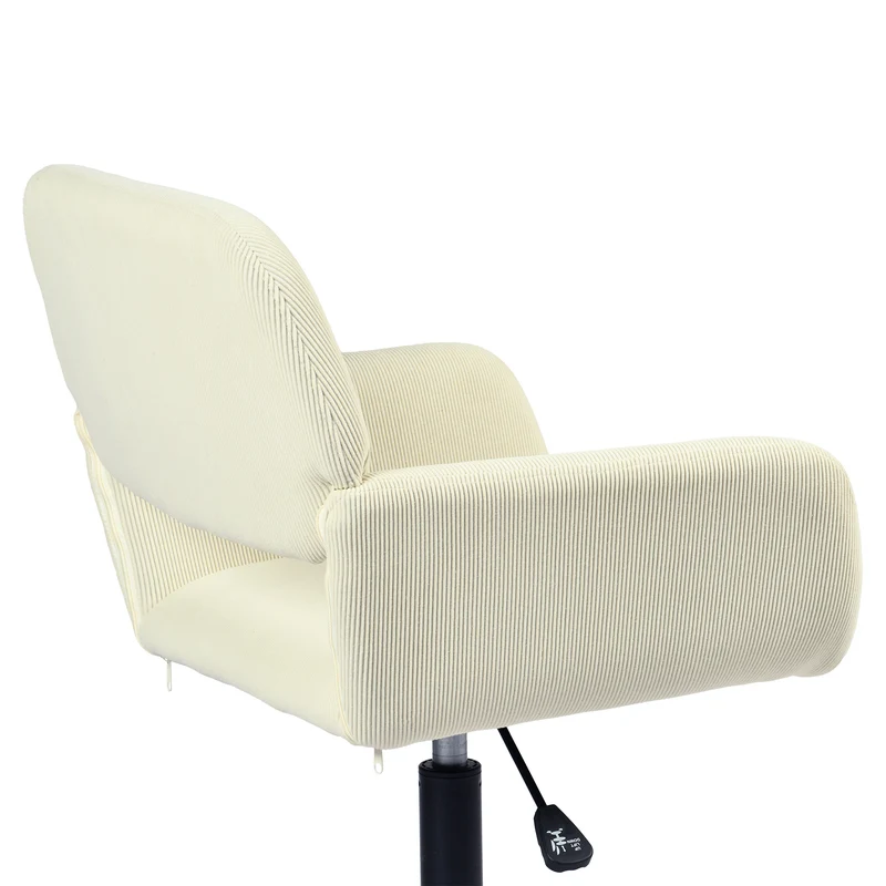 Ensemble avec bureau pliable blanc à roulettes et fauteuil en velours côtelé vert olive - ASCOLI & ROSS