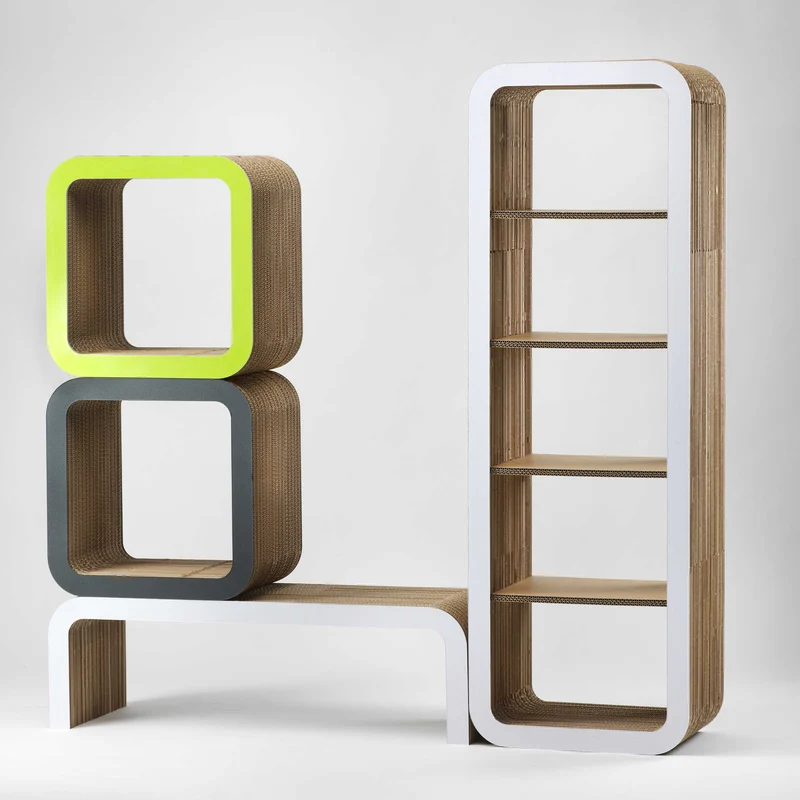 Modular Cardboard Bookshelf MORETTO N. 2