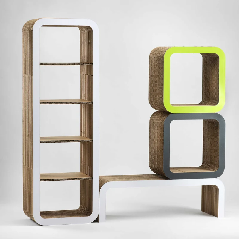 Modular Cardboard Bookshelf MORETTO N. 2
