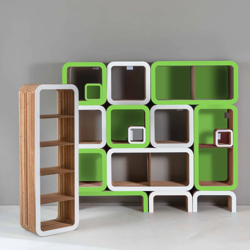 Modular Cardboard Bookshelf MORETTO 135 Open Back