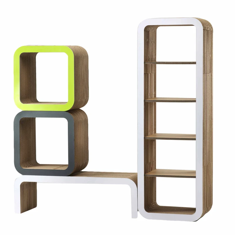 Modular Cardboard Bookshelf MORETTO 135 Open Back