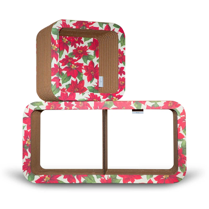 Modular Cardboard Bookshelf MORETTO 90 Christmas Open Back