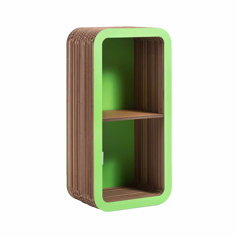 Modular Cardboard Bookcase MORETTO 90 Closed Back by giorgio Caporaso for Lessmore