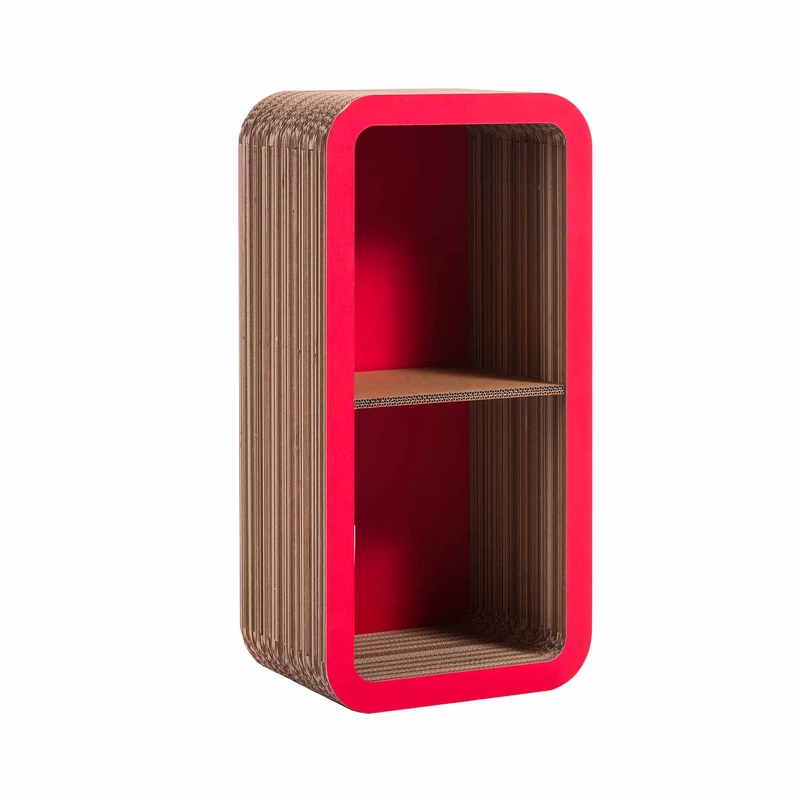 Modular Cardboard Bookcase MORETTO 90 Closed Back by giorgio Caporaso for Lessmore