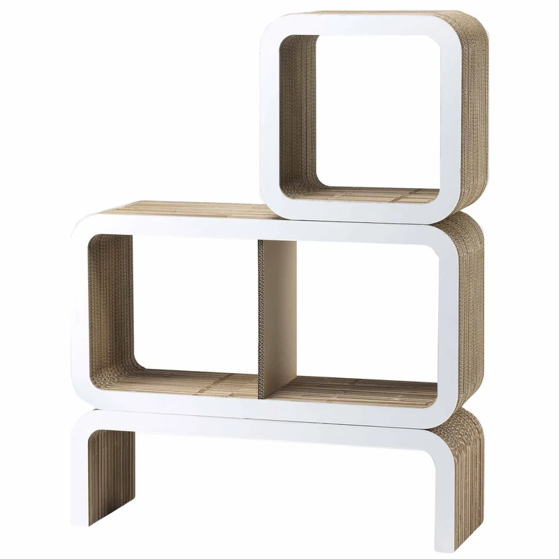 Modular Cardboard Bookshelf MORETTO 90 Open Back