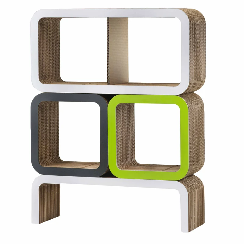 Modular Cardboard Bookshelf MORETTO 90 Open Back