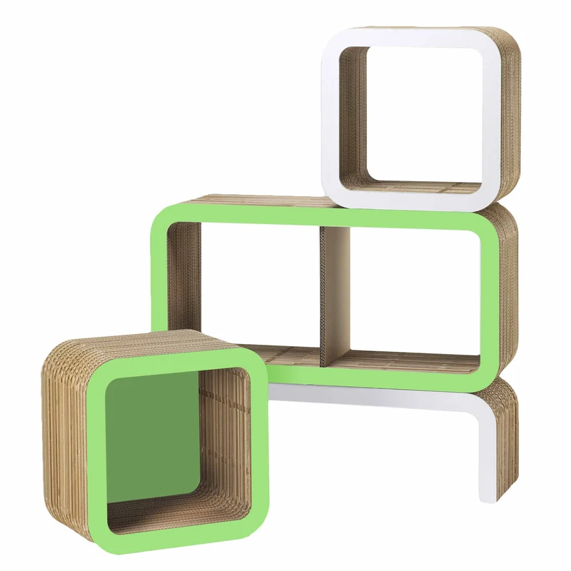 Modular Cardboard Bookshelf MORETTO 90 Open Back