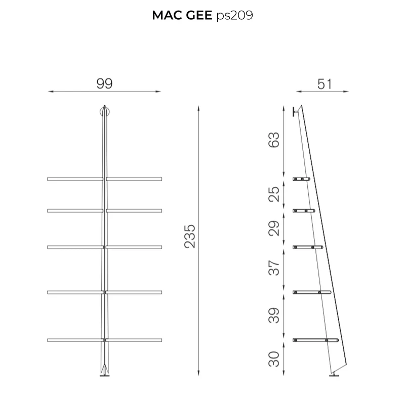 Steel Bookshelf MAC GEE by Philippe Starck for Baleri Italia
