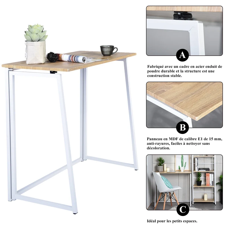 Ensemble bureau pliable et fauteuil de bureau en velours côtelé vert olive - ASCOLI & ROSS
