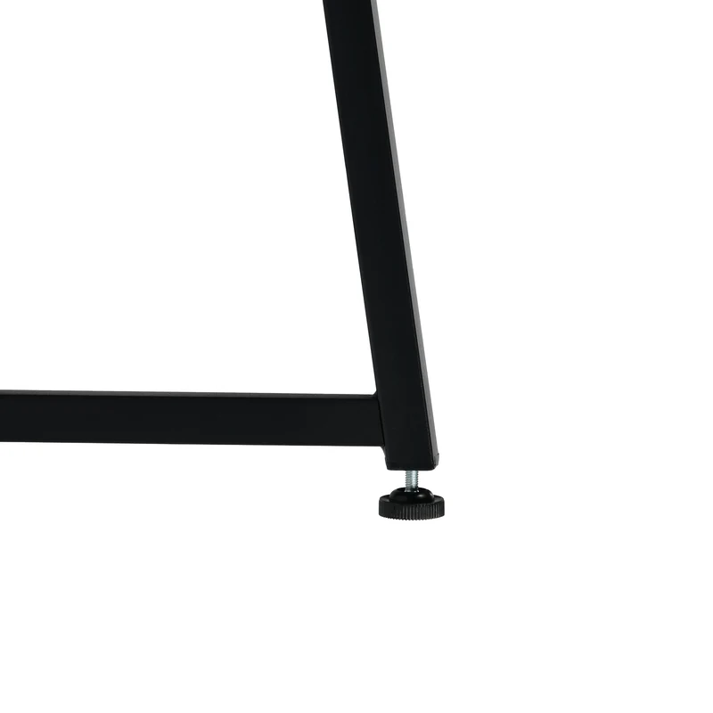 Bureau/table d'ordinateur industriel pliant avec 4 roulettes en bois et en métal noir - ASCOLI